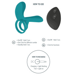 Xocoon Cockring avec étui vibrant Vibrator Green 10 x 2.8cm